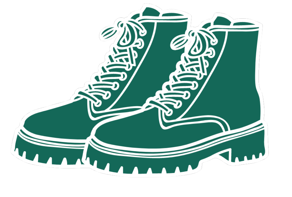 Decorative cartoon image of green boots